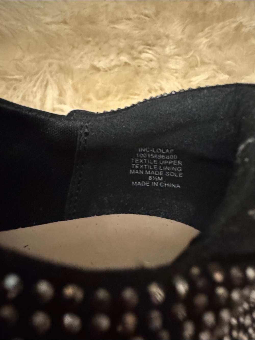 INC International Concepts Black Crystal-Embellished Lace-Up Sneaker - Picture 10 of 10